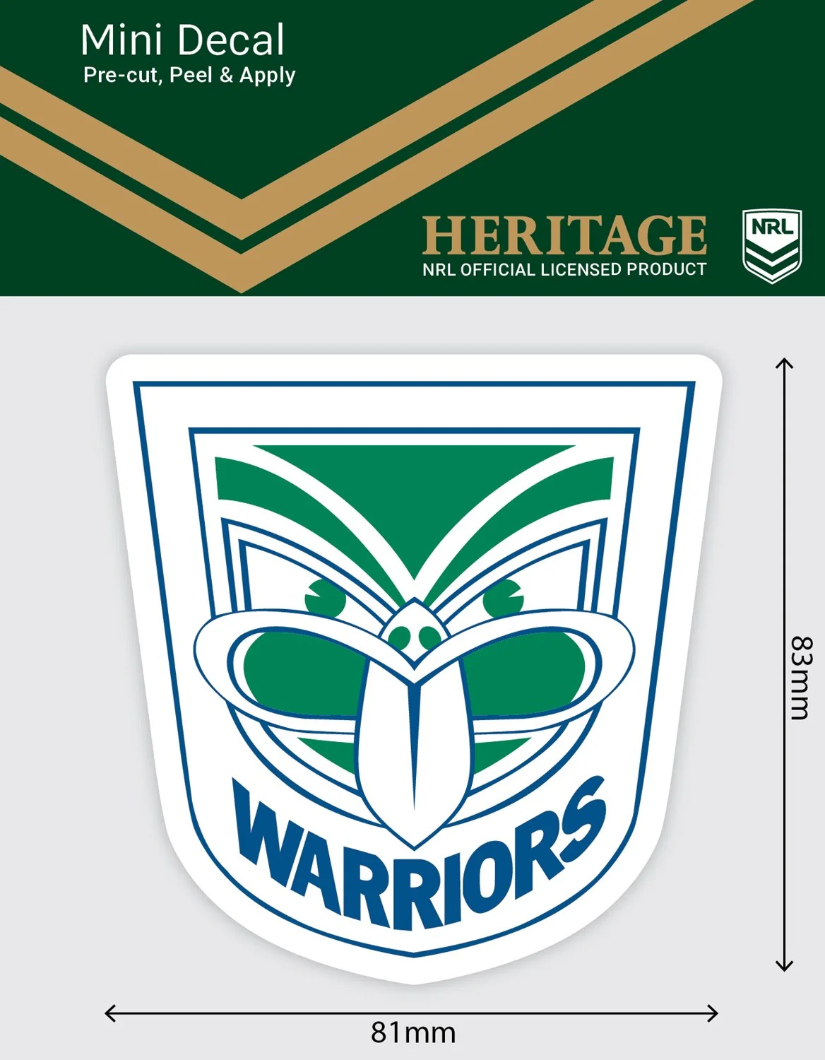 Warriors Heritage Mini Decal