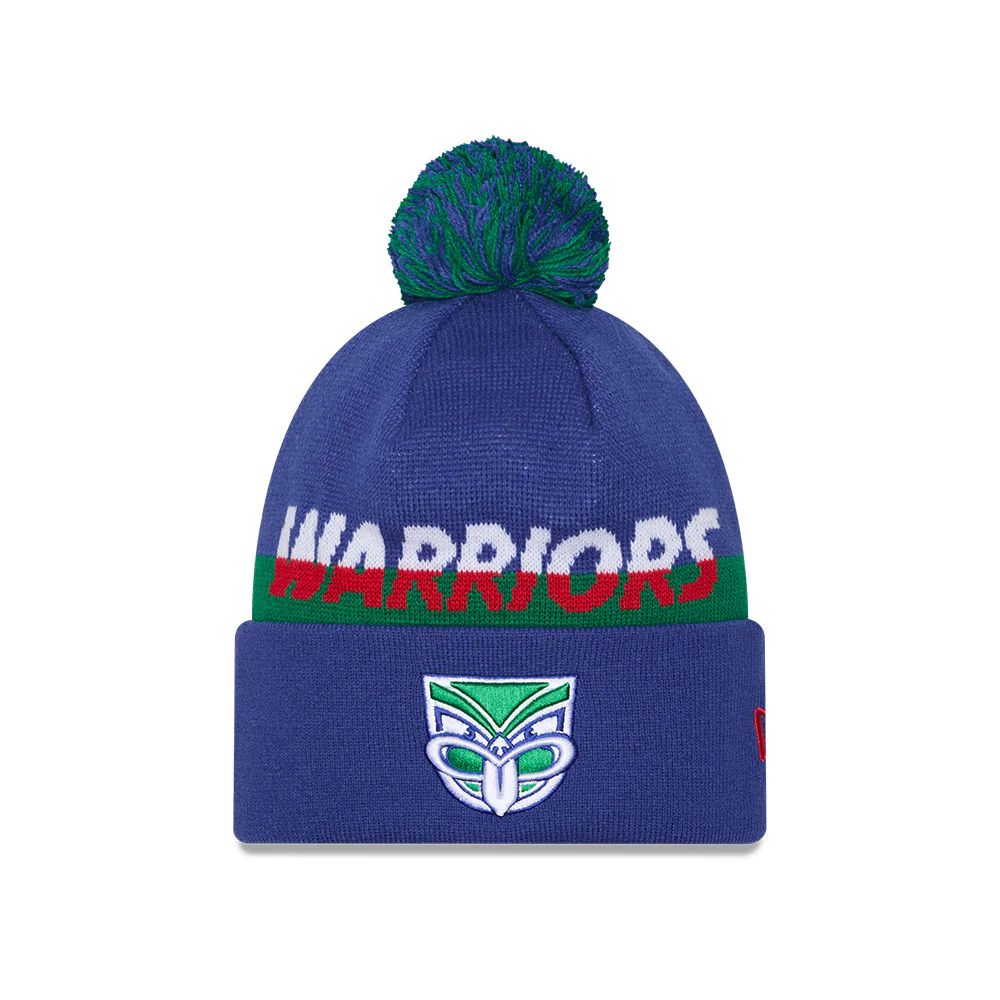 2026 Warriors New Era Beanie Split Script Knit