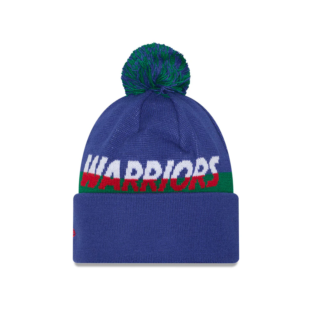 2026 Warriors New Era Beanie Split Script Knit - Image 3